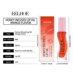 Eelhoe 8ml Honey Mango Flavor Moisturizing Lip Oil Nourishing Lips Enhance Gloss Care Exfoliator Lip Shine Plumping Lip Oil