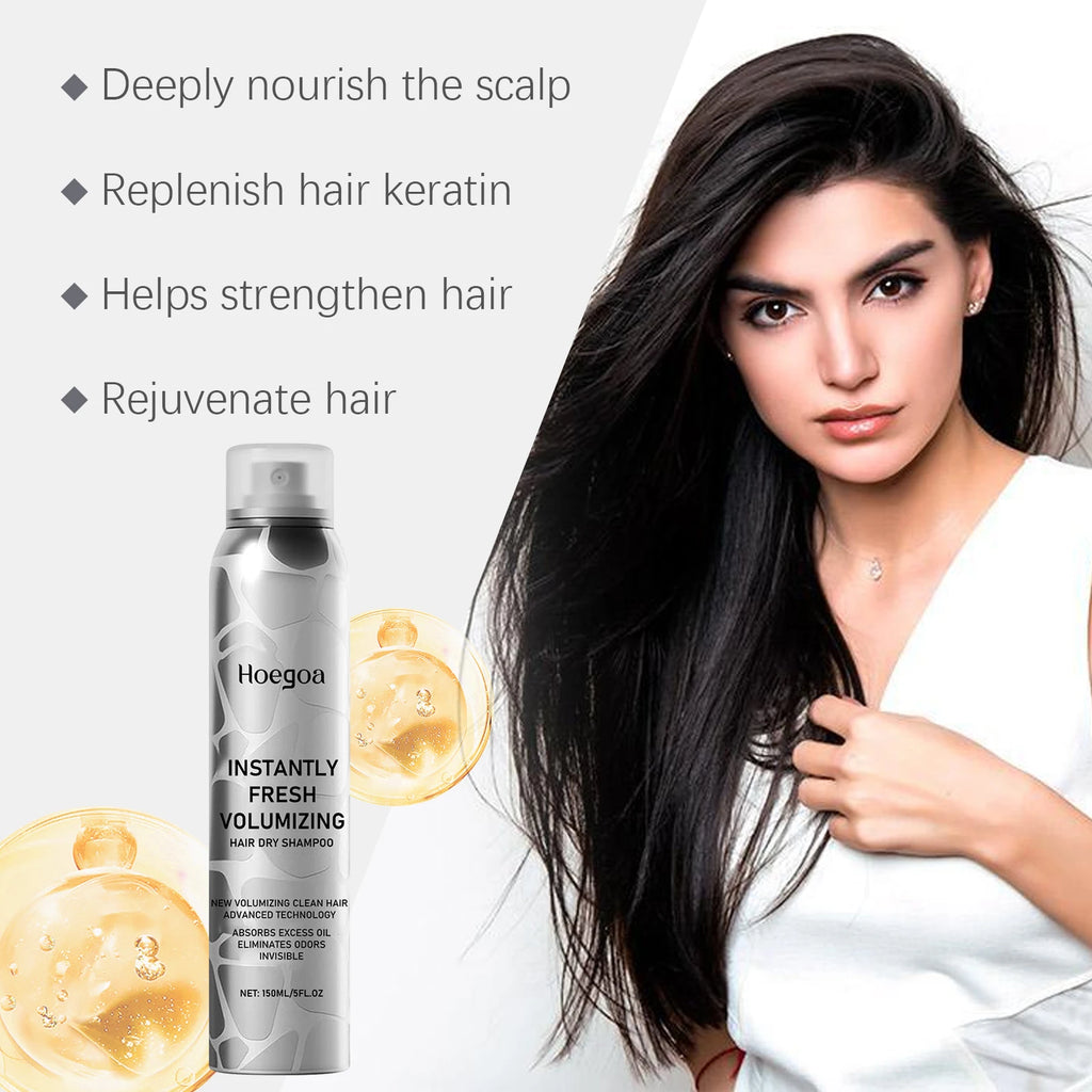 Hoegoa Hair Dry Spray Volumizing Refreshing Oil Control Non-irritating Scalp Care Smoothing Fresh Fragrance Dry Hair Spray