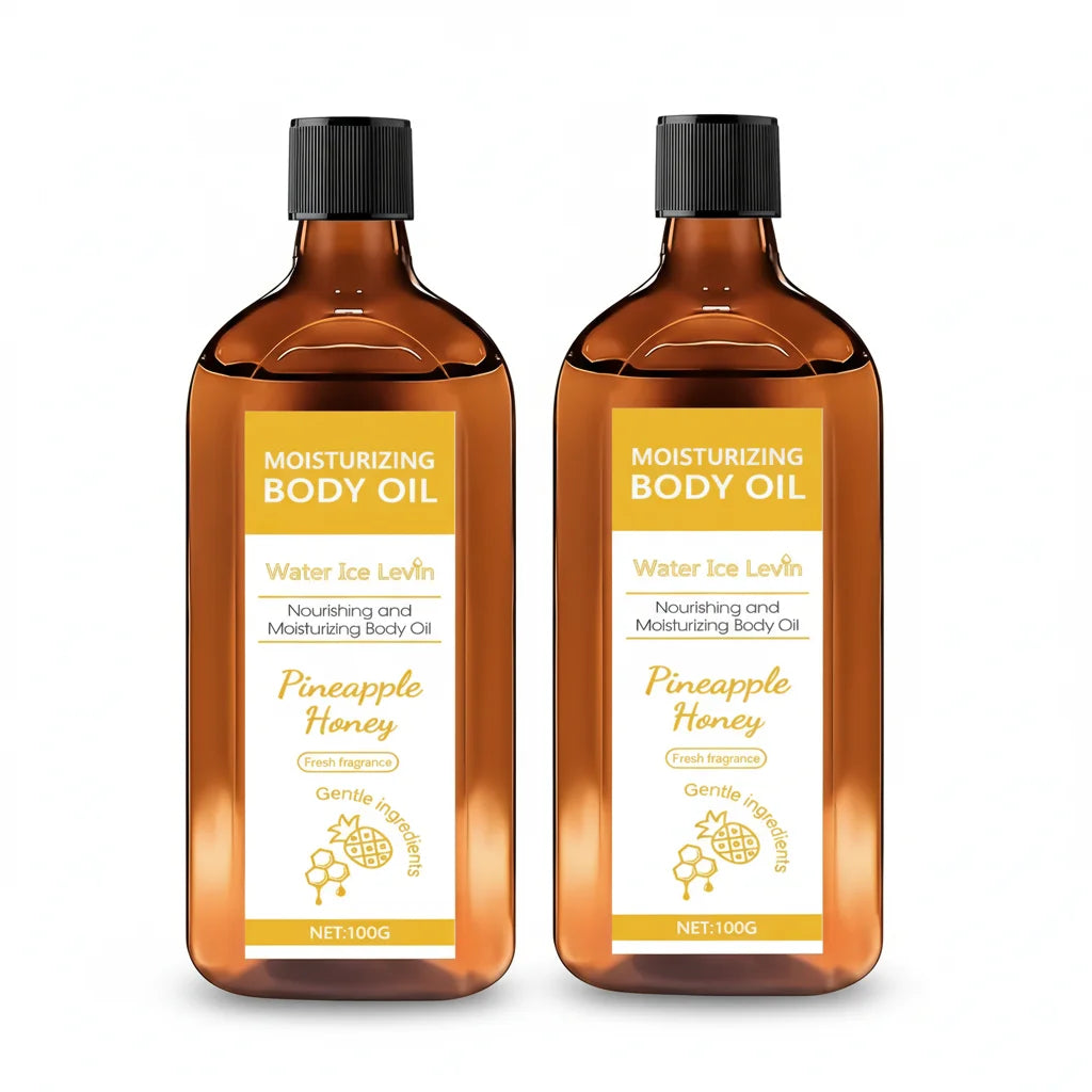 Nourishing Body Oil with Pineapple Honey Fragrance - Hydrates & Softens Skin, Lightweight Moisture for Fall & Winter Care