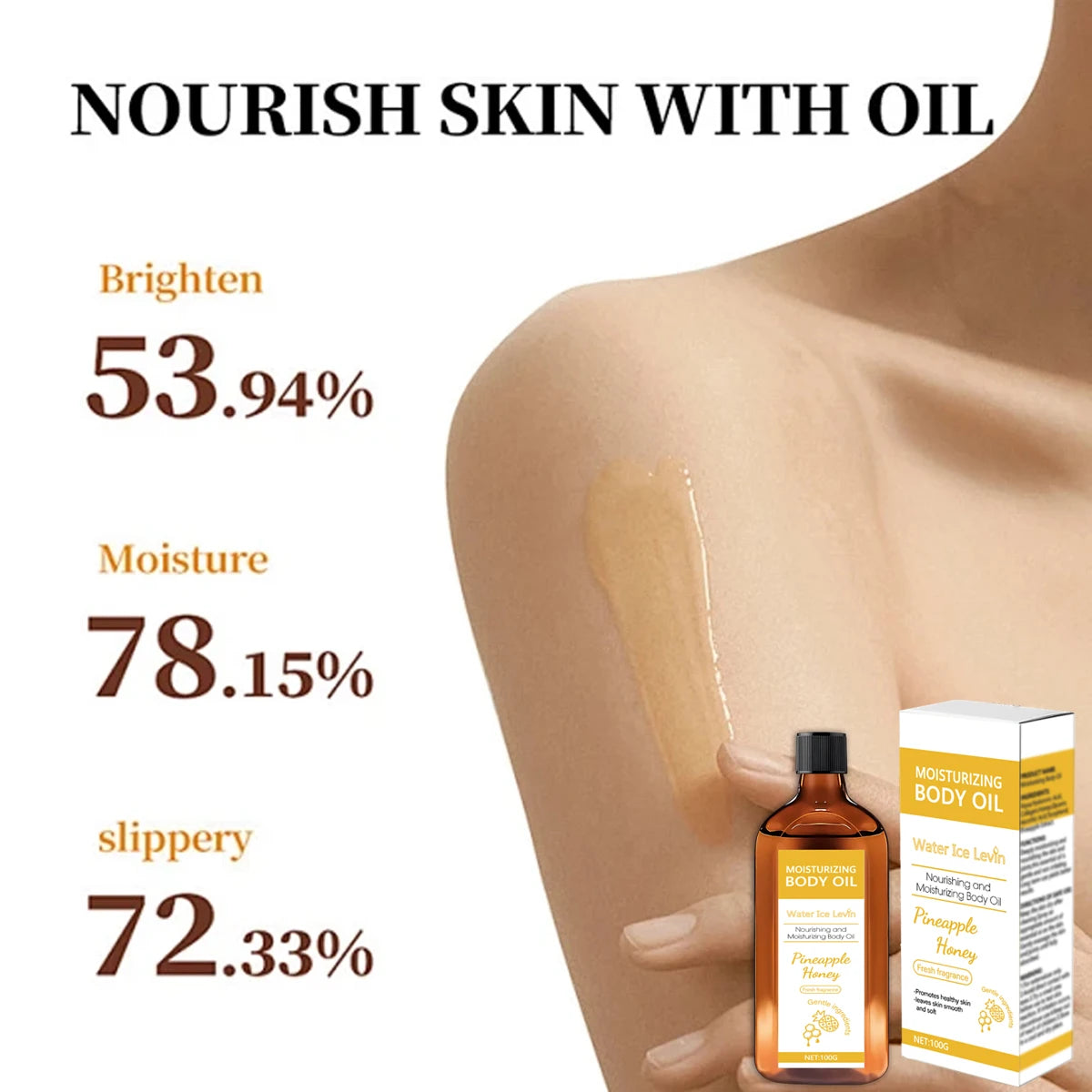 Nourishing Body Oil with Pineapple Honey Fragrance - Hydrates & Softens Skin, Lightweight Moisture for Fall & Winter Care