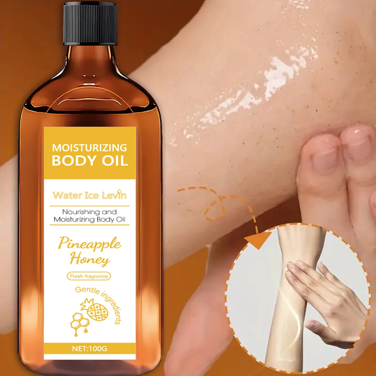 Nourishing Body Oil with Pineapple Honey Fragrance - Hydrates & Softens Skin, Lightweight Moisture for Fall & Winter Care